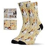 ZZRIUP Dogs Socks for Women Men, Beagle Gifts for Dogs Lover, Dog Mom Gifts for Women Wife, Dog Dad Gifts