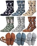 Cuffbow 6 Pairs German Australian Shepherd Socks for Men Christmas Funny Cotton Dog Crew Socks Shepherd Dog Lovers Gifts(Australian Shepherd)