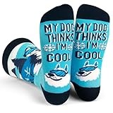 Lavley My Dog Thinks I'm Cool - Funny Socks For Dog and Husky Lovers - Unisex for Men & Women, One Size