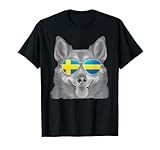 Swedish Vallhund Dog Sweden Flag Sunglasses T-Shirt