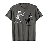 Funny Border Collie Running Skeleton Halloween T-Shirt