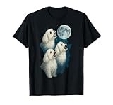 Three Maltese Howling At The Moon 3 Maltipoo Moon T-Shirt