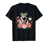 Roses Flowers Norwegian Elkhound T-Shirt