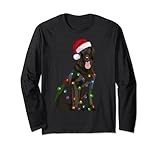 Flat-coated Retriever Christmas Lights Xmas Dog Lover Long Sleeve T-Shirt