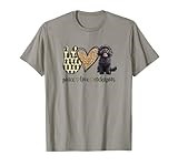 Cute Illustration Peace Love Black Cockapoo Lover T-Shirt