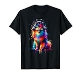 Colorful Splash Art Headphones Finnish Spitz T-Shirt