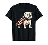Patriotic Bulldog 4th of July Funny Dog Lover American Flag Men Women Kids T-Shirt