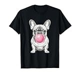 Funny Frenchie Lover Clothing: French Bulldog Blowing Bubble T-Shirt for Men Women Kids