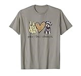 Funny Womens Peace Love Miniature Schnauzer Lover T-Shirt