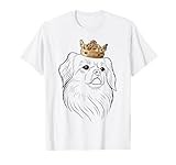 Tibetan Spaniel Dog Wearing Crown T-Shirt for Men Women Girls Kids