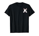Bull Terrier Pocket Bull Terrier Peeking Out Pocket T-Shirt