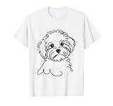 Line Art Dad Mom Dog - Maltipoo Men Women T-Shirt