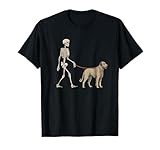 Funny Irish Wolfhound Skeleton Dog Walking Halloween Dog Men Women Kids T-Shirt