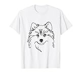 Line Art Dad Mom Dog - Pomsky T-Shirt