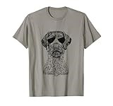 German Wirehaired Pointer GWP Dog with Sunglasses T-Shirt