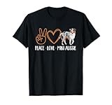 Peace Love Mini Aussie Miniature Australian Shepherd T-Shirt