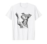 Miniature Pinscher Dog Min Pin Raising Paw Design T-Shirt