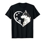 Siberian Husky Shirts For Women Girls Kids Heart Cute T-Shirt