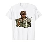 Field Spaniel Dog with Deer Antler Hello Hunting Season T-Shirt