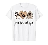 Funny Peace Love Pekingese Dog Lover T-Shirt