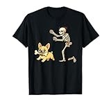 Halloween Dog Funny Skeleton Chasing French Bulldog T-Shirt