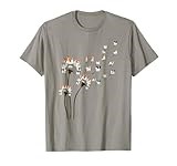 Papillon Dogs Flower Fly Dandelion Shirt Dog Mama Dog Lover T-Shirt