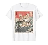 Cute Funny Dog Cat Japanese Ramen Noodle Shiba Inu Ramen Japanese Funny Kawaii Shiba Dog Anime Gifts T-Shirt