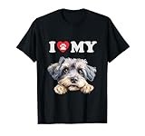 Dandie Dinmont Terrier I Heart My Dog Funny Dog Lover T-Shirt