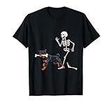 Funny Halloween Rottweiler and Skeleton T-Shirt