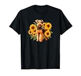 Funny Womens & Girls Sunflowers Airedale Terrier Dog Lover T-Shirt