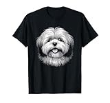 Lhasa Apso Dog Face Art Design For Women And Men T-Shirt