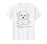 Maltipoo Mama Maltipoo Mom Cute Line Art Dog Artistic T-Shirt