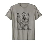 Cute Chow Chow Dog Raising Paw Design T-Shirt