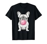Funny Frenchie Lover Clothing: French Bulldog Blowing Bubble T-Shirt
