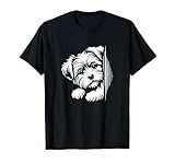 Cute Morkie Peeking Dog Graphic Design T-Shirt