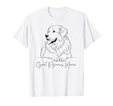 Great Pyrenees Mama Great Pyrenees Mom Cute Dog Line Art T-Shirt