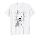 West Highland White Terrier Sketch Art - Cute Westie Dog T-Shirt