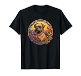 Cute Funny Flowers Floral Border Terrier Lover T-Shirt