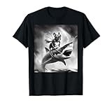Funny Dog French Bulldog Riding a Shark in Tornado Meme T-Shirt
