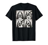 Retro Dog Basset Hound Photobooth Selfie Photostrip Dog Mom T-Shirt