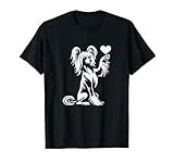 Love Chinese Crested Dog Paw Heart Graphic Design T-Shirt