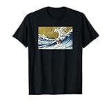 Cute Funny Retro Vintage Surfing a Great Wave Basenji Lover T-Shirt