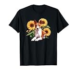Cute Funny Flowers Sunflowers Basenji Dog Lover T-Shirt
