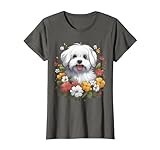 Maltese Mom Floral Dog Lover Vintage Flowers Cute T-Shirt for Women Kids