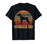 Retro Schnauzer Dad Gift Standard Giant Dog Owner Pet Father T-Shirt