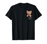 Puppy Yorkshire Terrier in Your Pocket Peeking Dogs Lover T-Shirt