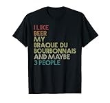 Braque du Bourbonnais Dog Owner Beer Lover Vintage Retro T-Shirt