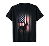 Funny Doberman Pinscher Art For Men Women Doberman US Flag T-Shirt