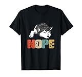 Vintage Nope Funny Siberian Husky Dog Lover T-Shirt for Men Women Kids
