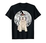 Scary Polish Lowland Sheepdog Dog Witch Hat Halloween T-Shirt